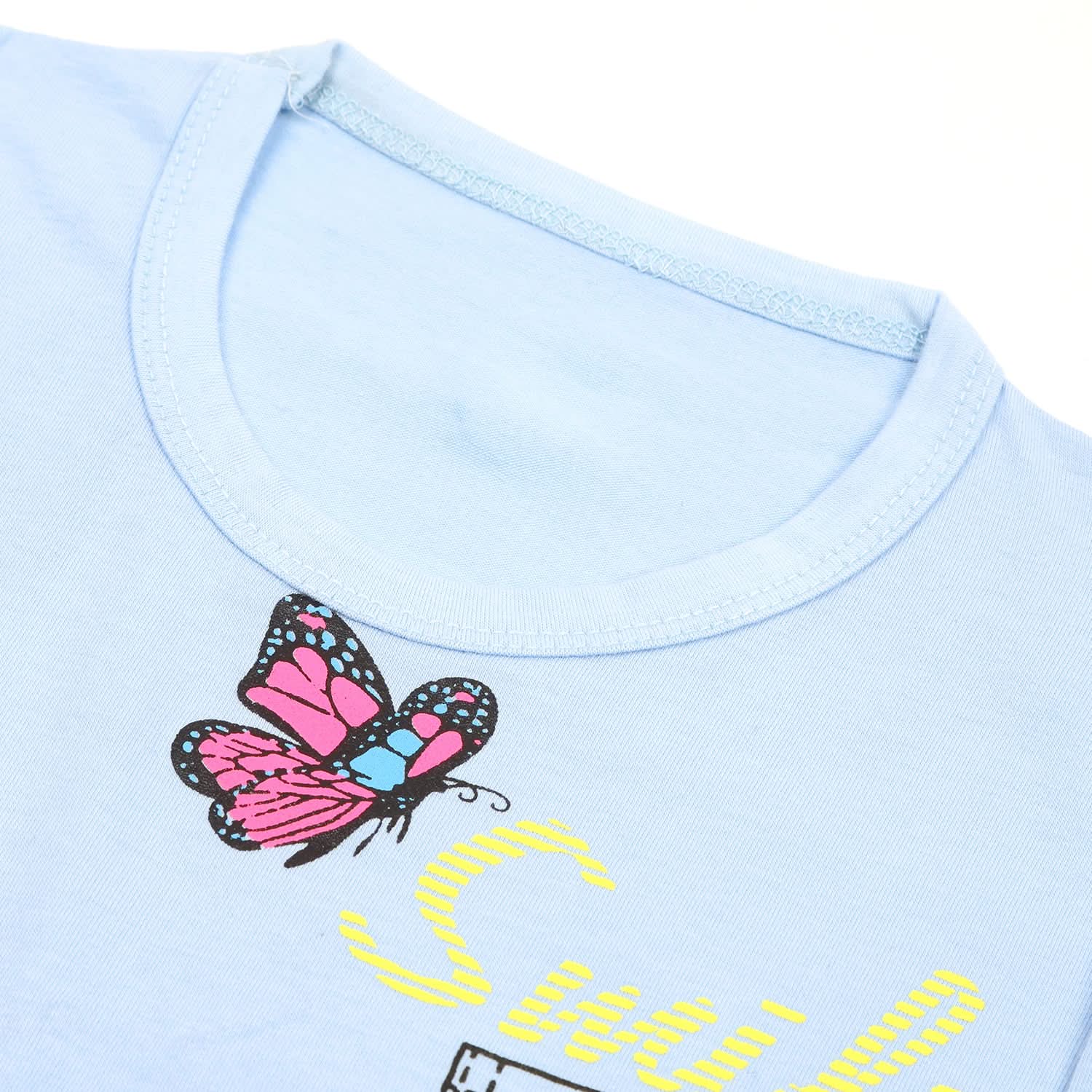 Girls Full Sleeves T-Shirt - Light Blue, Girls T-Shirts, Chase Value, Chase Value