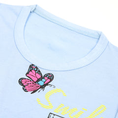 Girls Full Sleeves T-Shirt - Light Blue