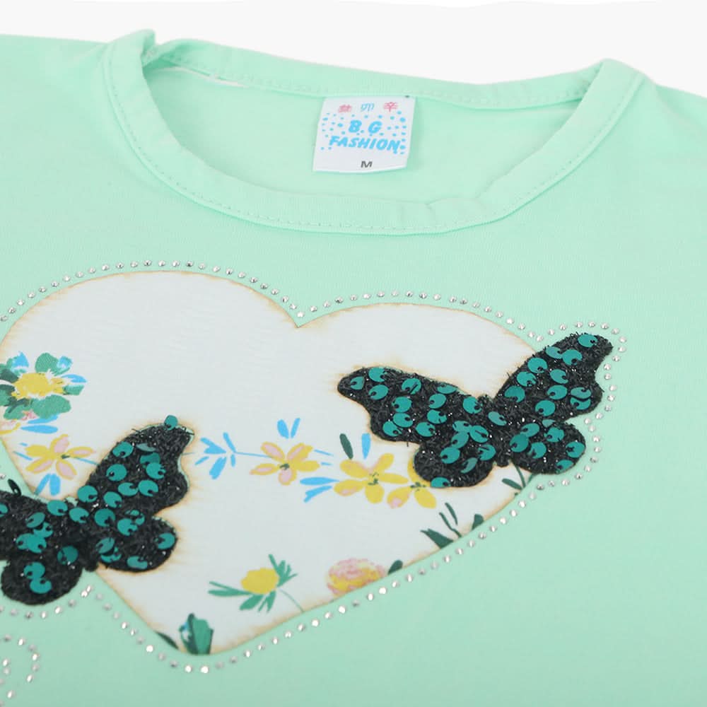 Girls Half Sleeves Suit - Green, Girls Suits, Chase Value, Chase Value