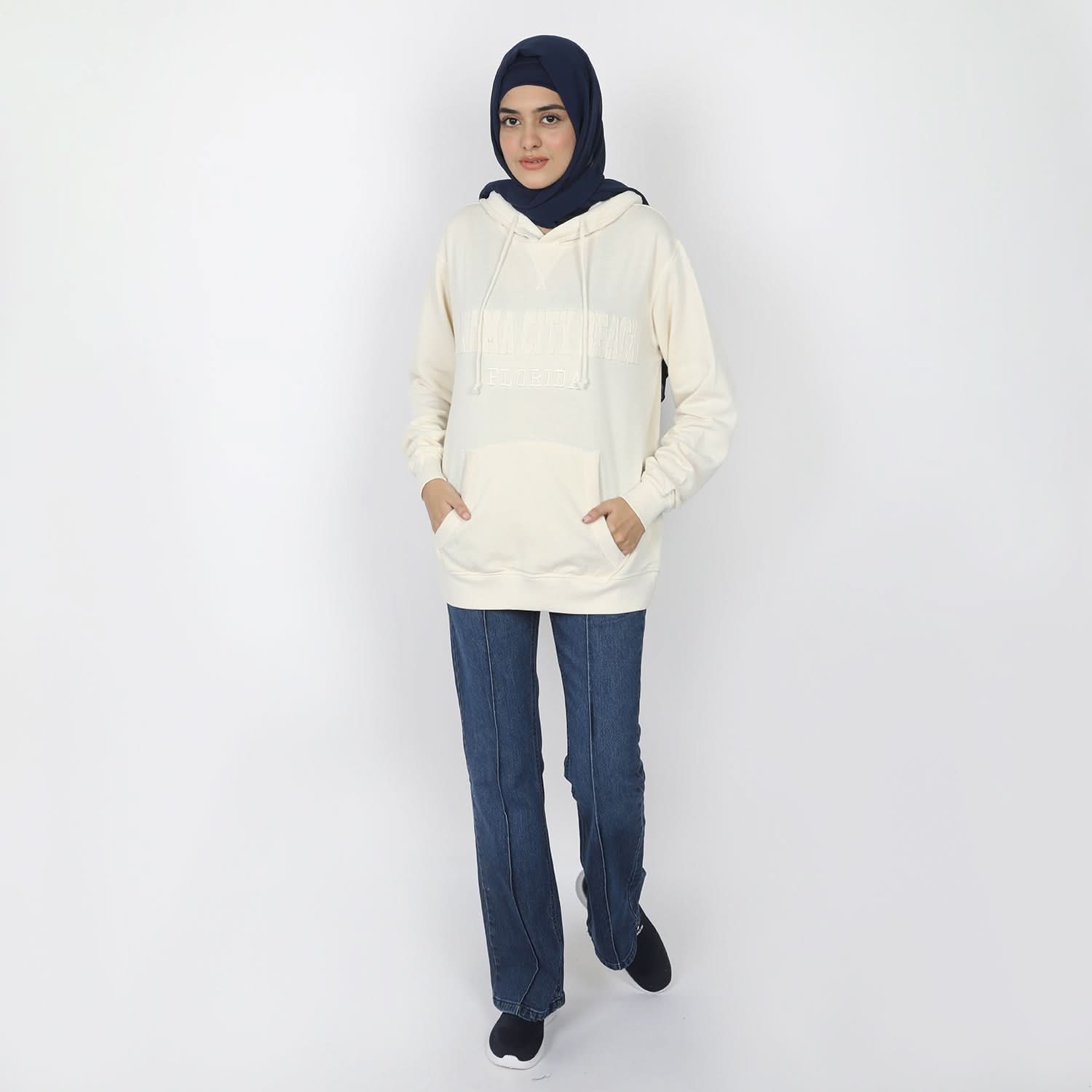 Women's Full Sleeves Hoodie Jacket - Off White, Women Sweatshirts & Hoodies, Chase Value, Chase Value