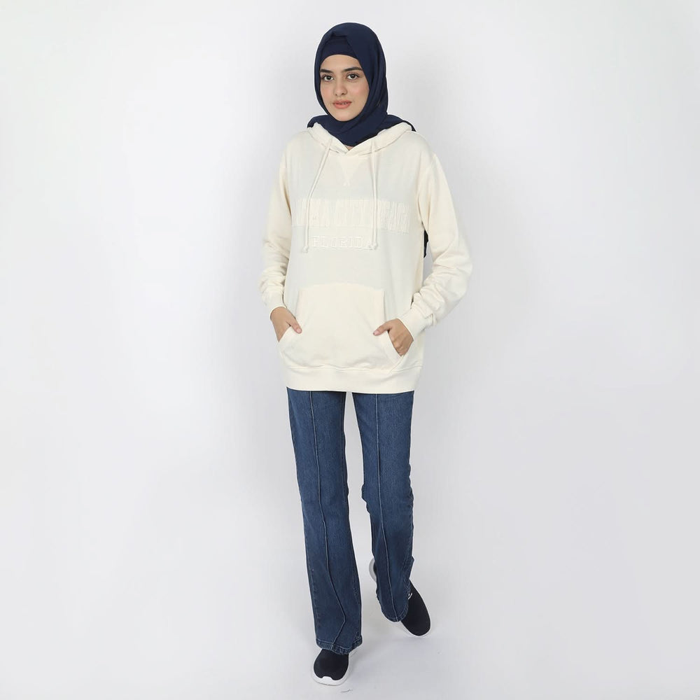 Women's Full Sleeves Hoodie Jacket - Off White, Women Sweatshirts & Hoodies, Chase Value, Chase Value