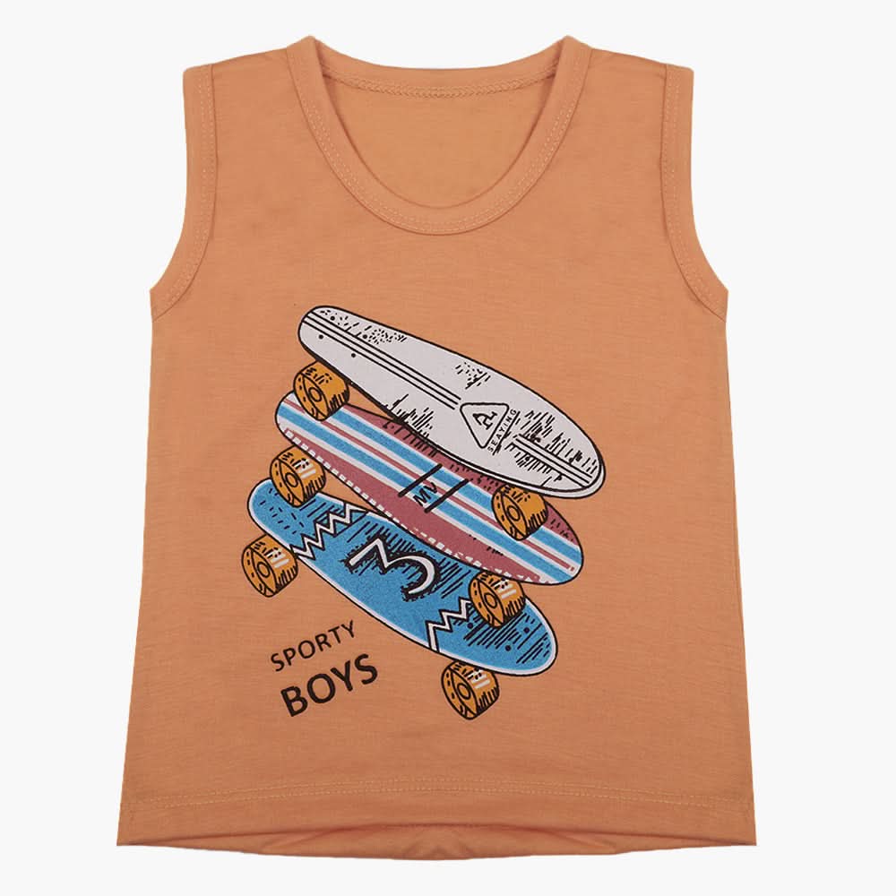 Boys Sando T-Shirt - Brown, Boys T-Shirts, Chase Value, Chase Value