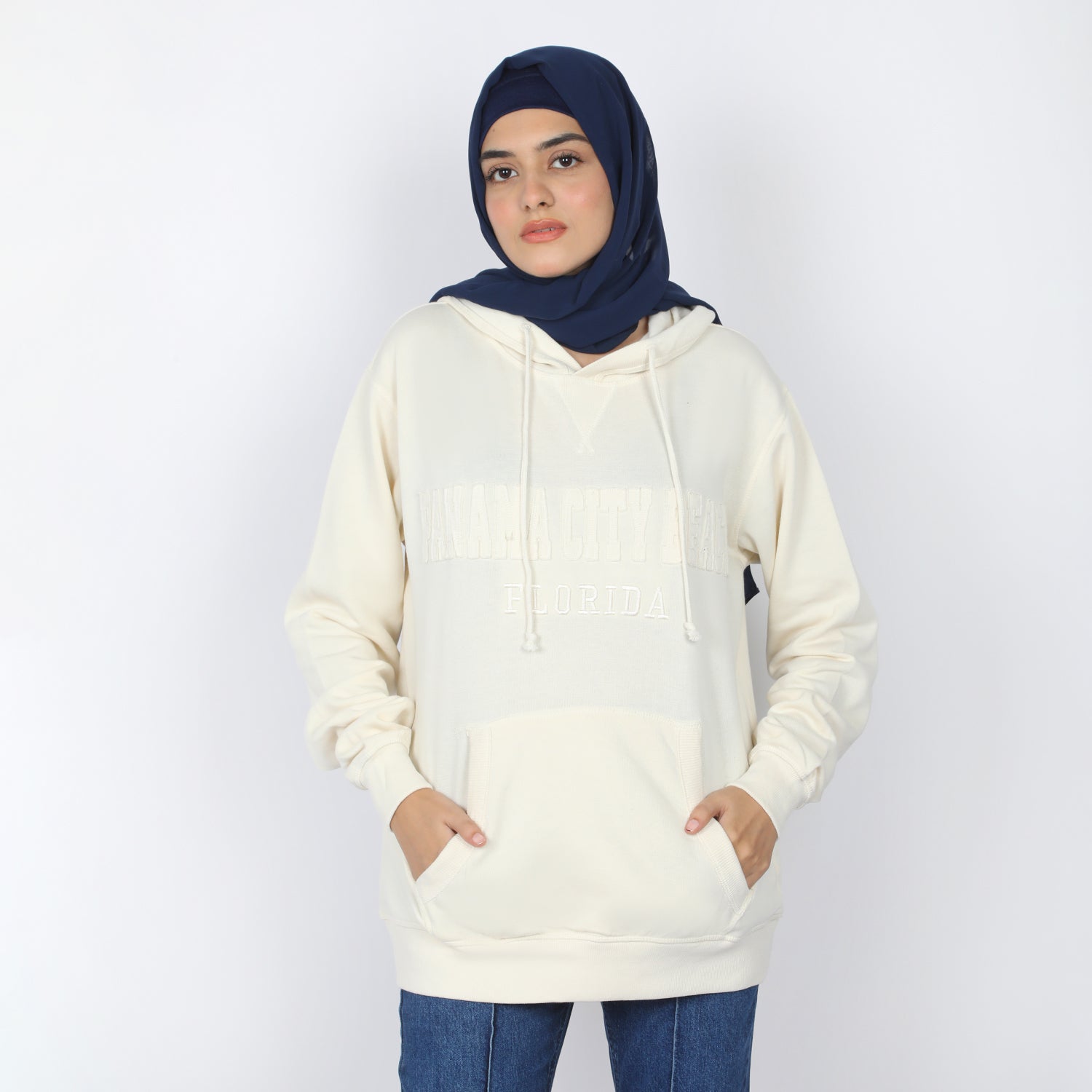 Women's Full Sleeves Hoodie Jacket - Off White, Women Sweatshirts & Hoodies, Chase Value, Chase Value