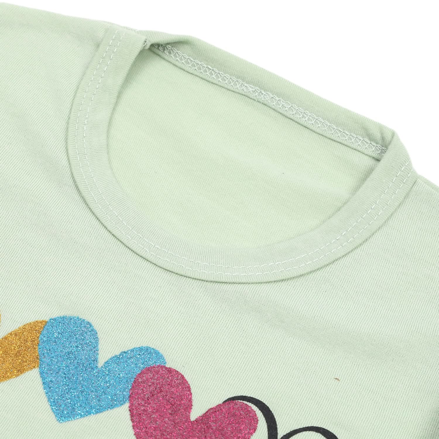 Girls Full Sleeves T-Shirt - Light Green, Girls T-Shirts, Chase Value, Chase Value
