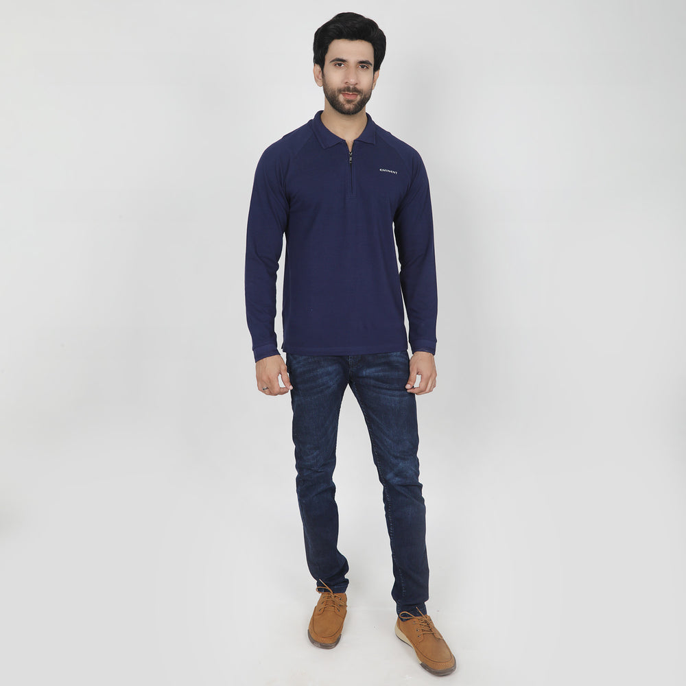Eminent Men's Full Sleeves Polo T-Shirt - Navy Blue, Men's T-Shirts & Polos, Eminent, Chase Value