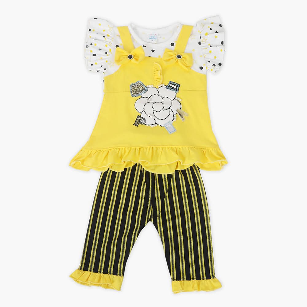 Girls Half Sleeves Suit - Yellow, Girls Suits, Chase Value, Chase Value