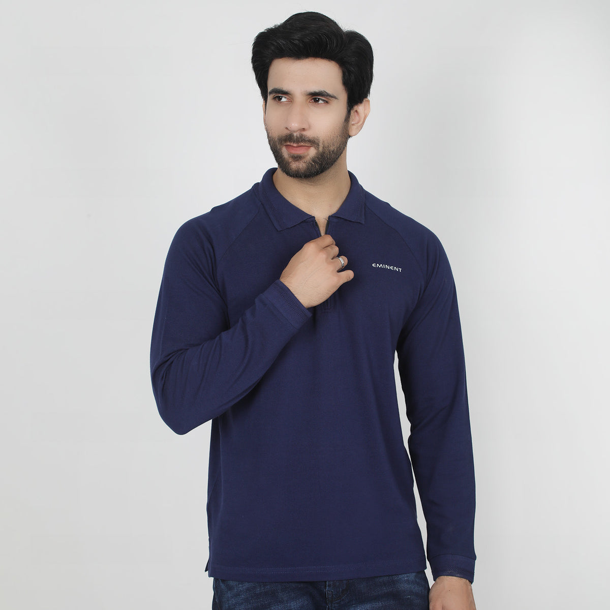 Eminent Men's Full Sleeves Polo T-Shirt - Navy Blue, Men's T-Shirts & Polos, Eminent, Chase Value