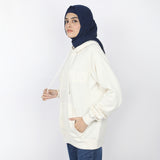 Women's Full Sleeves Hoodie Jacket - Off White, Women Sweatshirts & Hoodies, Chase Value, Chase Value