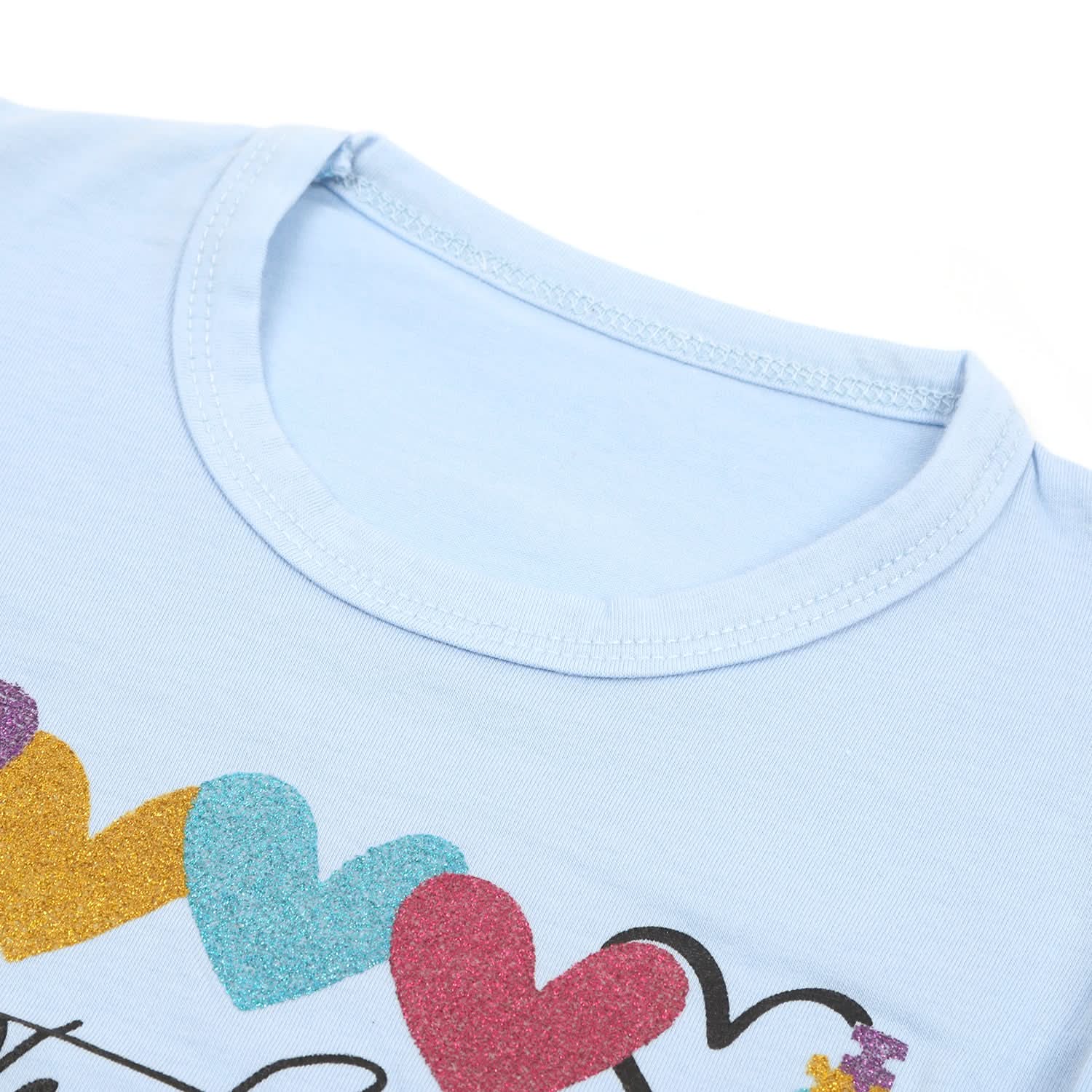 Girls Full Sleeves T-Shirt - Light Blue, Girls T-Shirts, Chase Value, Chase Value