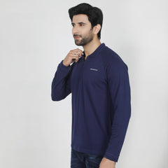 Eminent Men's Full Sleeves Polo T-Shirt - Navy Blue