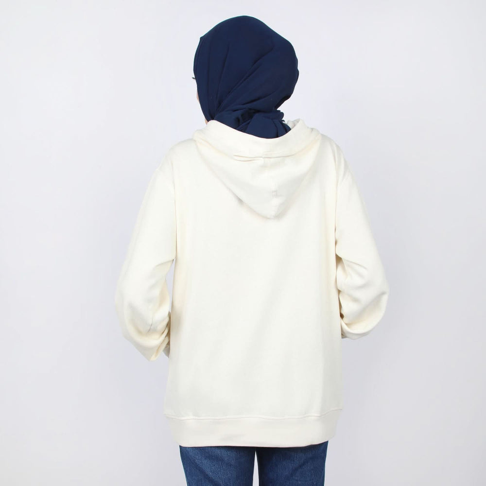 Women's Full Sleeves Hoodie Jacket - Off White, Women Sweatshirts & Hoodies, Chase Value, Chase Value