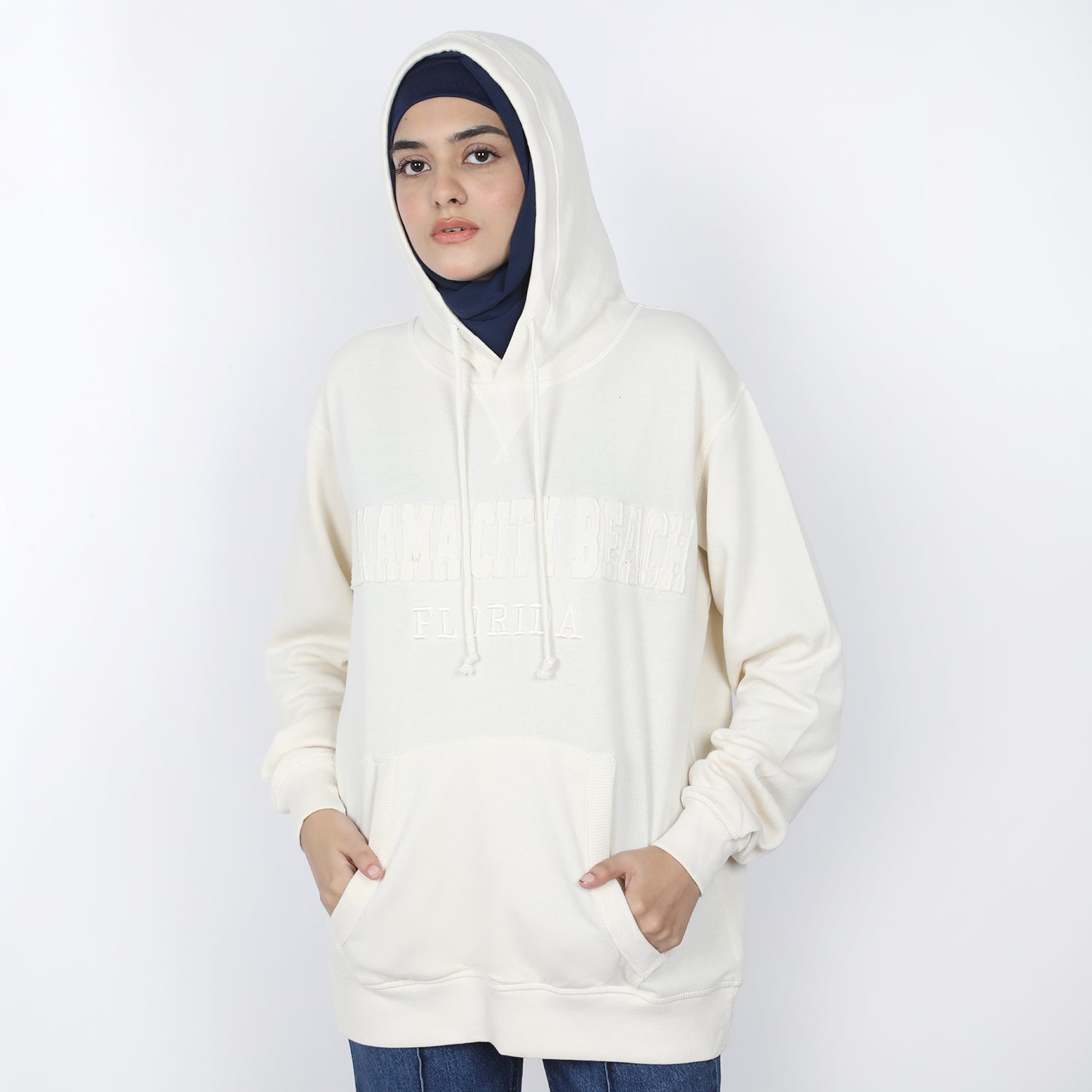 Women's Full Sleeves Hoodie Jacket - Off White, Women Sweatshirts & Hoodies, Chase Value, Chase Value