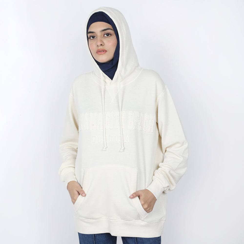 Women's Full Sleeves Hoodie Jacket - Off White, Women Sweatshirts & Hoodies, Chase Value, Chase Value