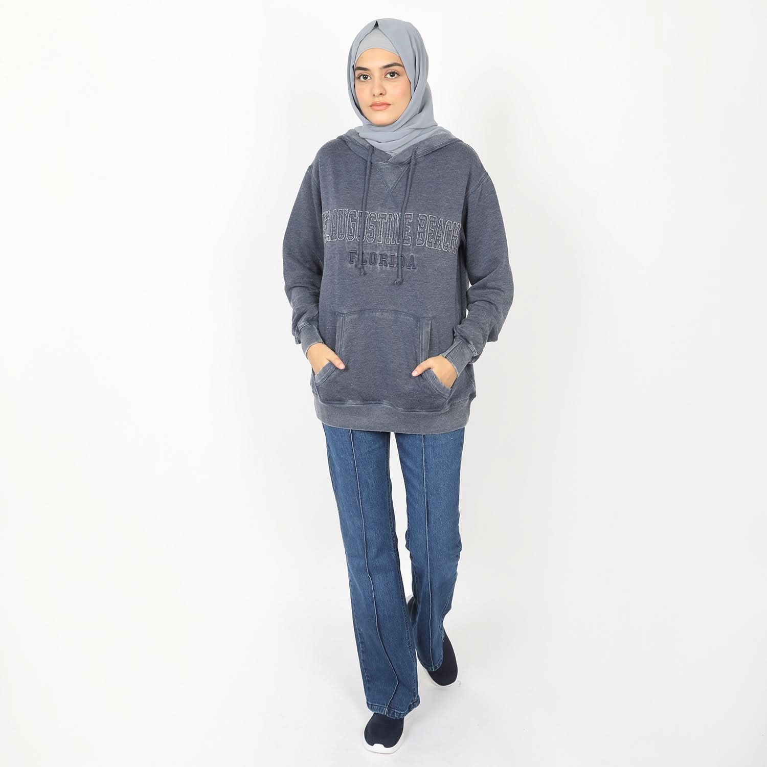 Women's Full Sleeves Hoodie Jacket - Navy Blue, Women Sweatshirts & Hoodies, Chase Value, Chase Value