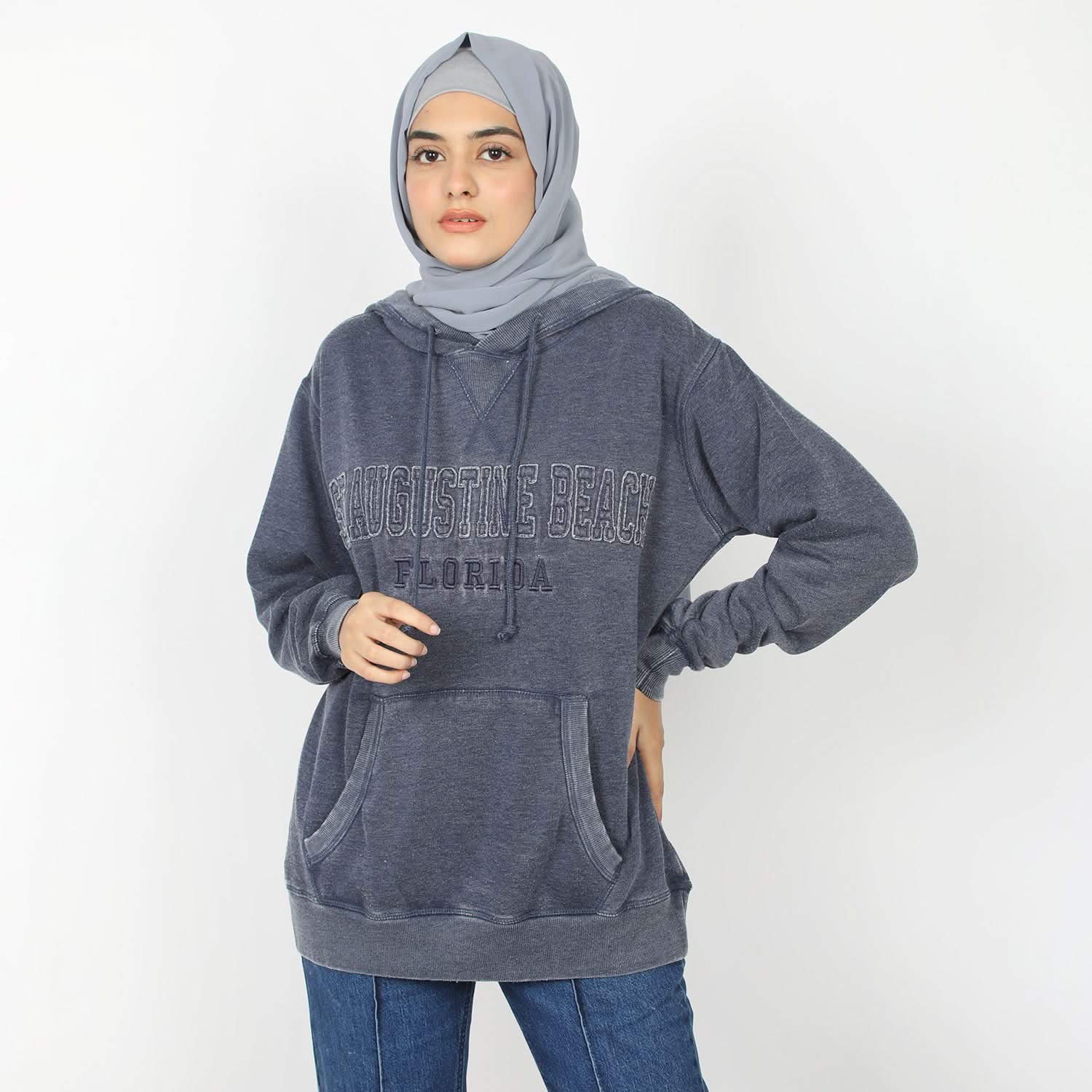 Women's Full Sleeves Hoodie Jacket - Navy Blue, Women Sweatshirts & Hoodies, Chase Value, Chase Value