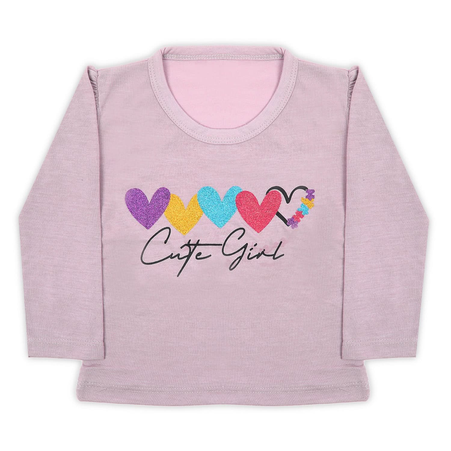 Girls Full Sleeves T-Shirt - Light Purple, Girls T-Shirts, Chase Value, Chase Value