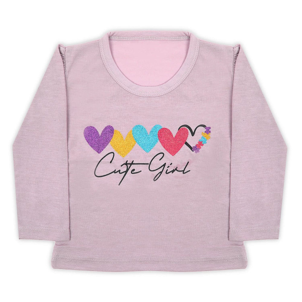 Girls Full Sleeves T-Shirt - Light Purple, Girls T-Shirts, Chase Value, Chase Value
