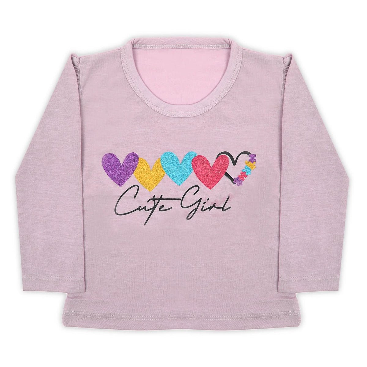 Girls Full Sleeves T-Shirt - Light Purple, Girls T-Shirts, Chase Value, Chase Value