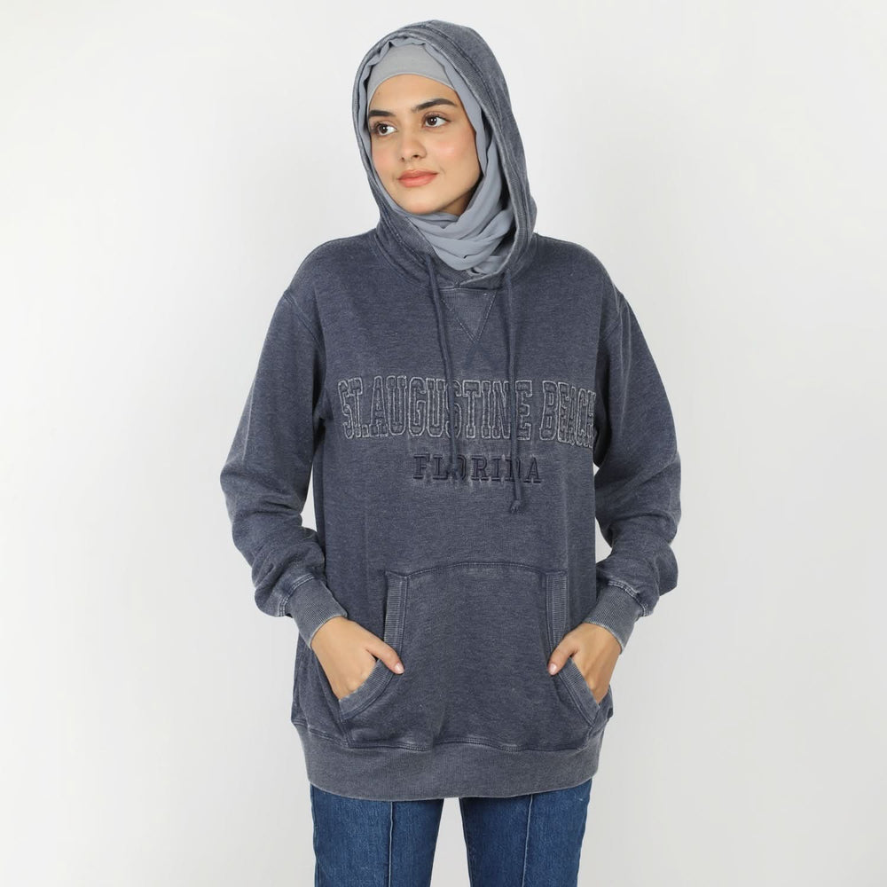Women's Full Sleeves Hoodie Jacket - Navy Blue, Women Sweatshirts & Hoodies, Chase Value, Chase Value
