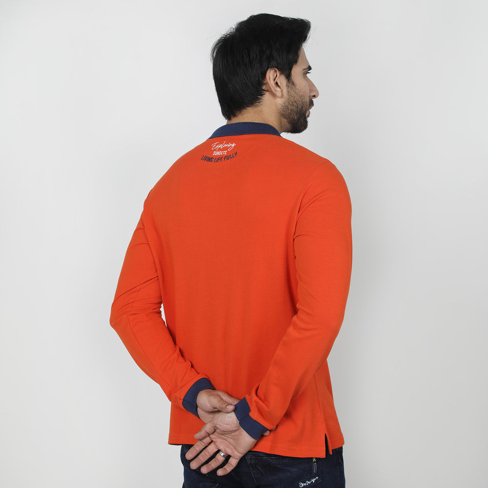 Eminent Men's Full Sleeves Polo T-Shirt - Maroon, Men's T-Shirts & Polos, Eminent, Chase Value