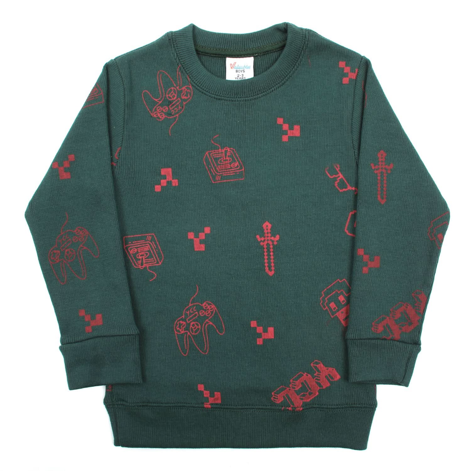 Boys Full Sleeves Sweat Shirt - Green, Boys Hoodies & Sweat Shirts, Chase Value, Chase Value