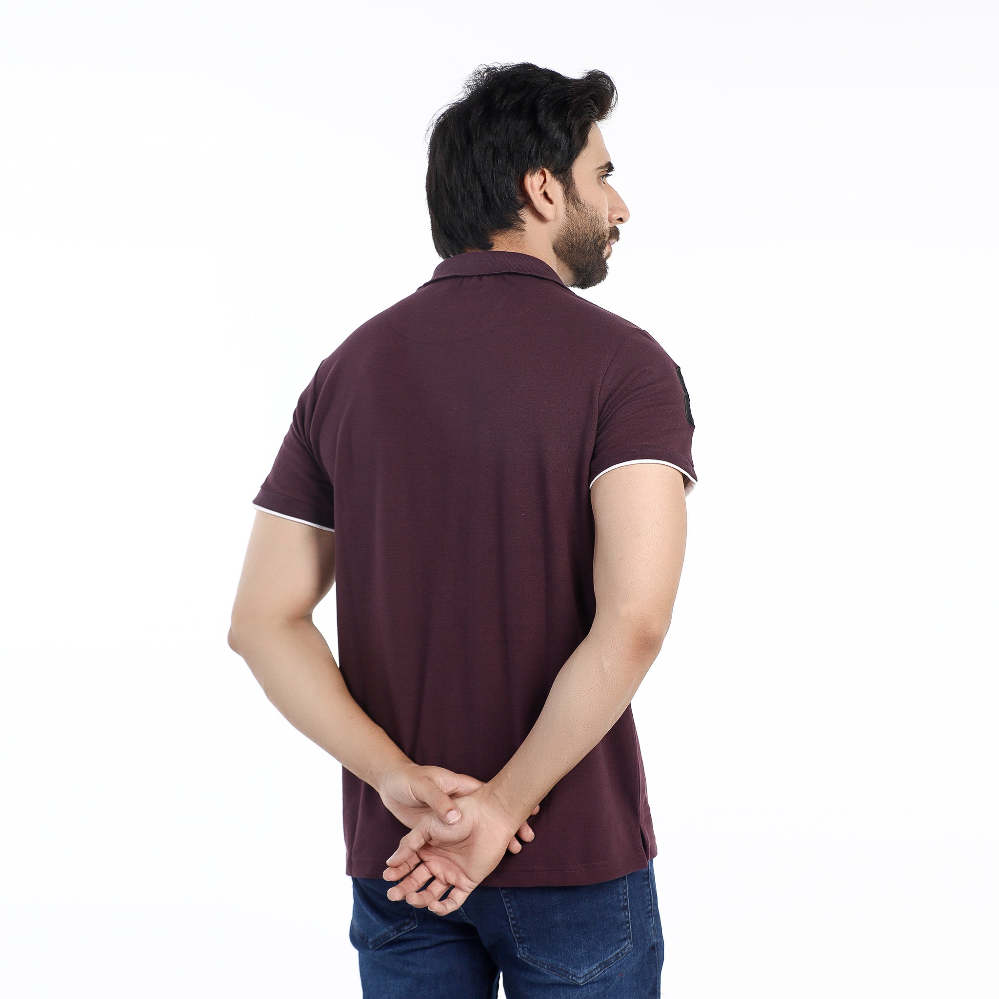 Men's Half Sleeves Polo T-Shirt - Purple, Men's T-Shirts & Polos, Chase Value, Chase Value