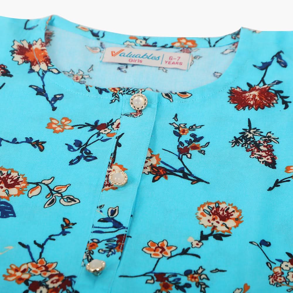 Girls Printed Shalwar Suit - Blue, Girls Shalwar Kameez, Chase Value, Chase Value