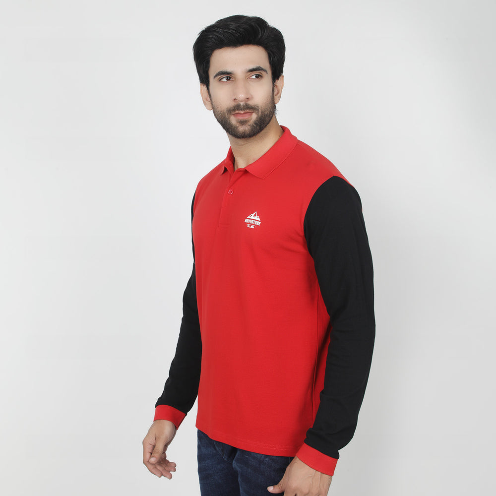 Eminent Men's Full Sleeves Polo T-Shirt - Maroon, Men's T-Shirts & Polos, Eminent, Chase Value