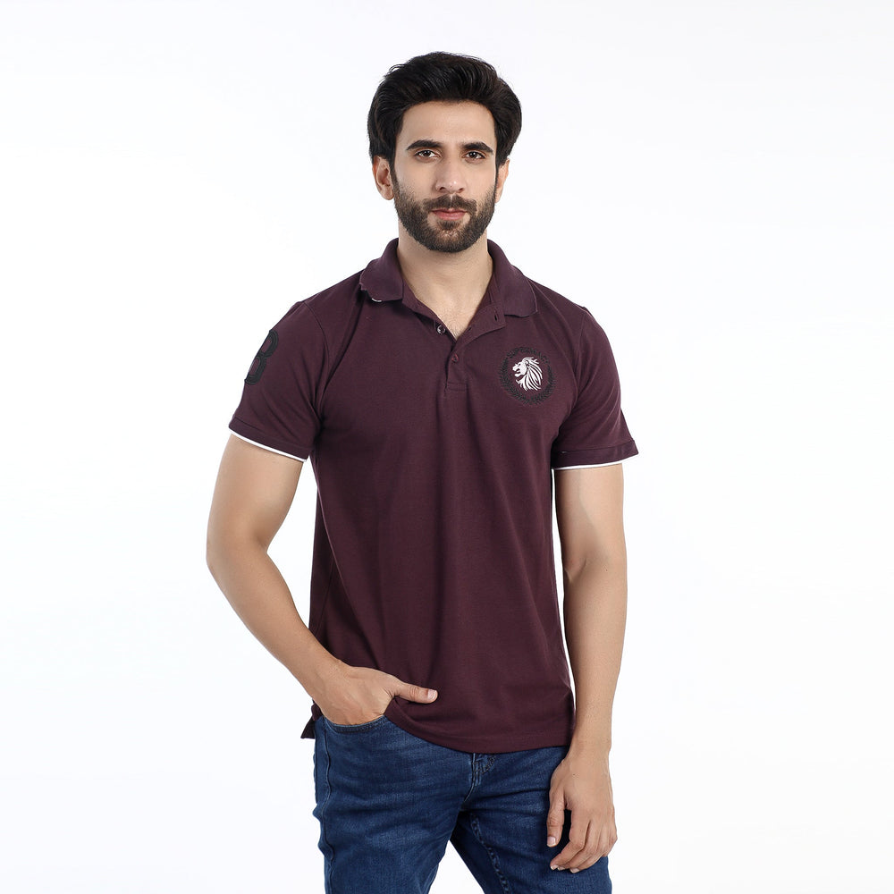 Men's Half Sleeves Polo T-Shirt - Purple, Men's T-Shirts & Polos, Chase Value, Chase Value