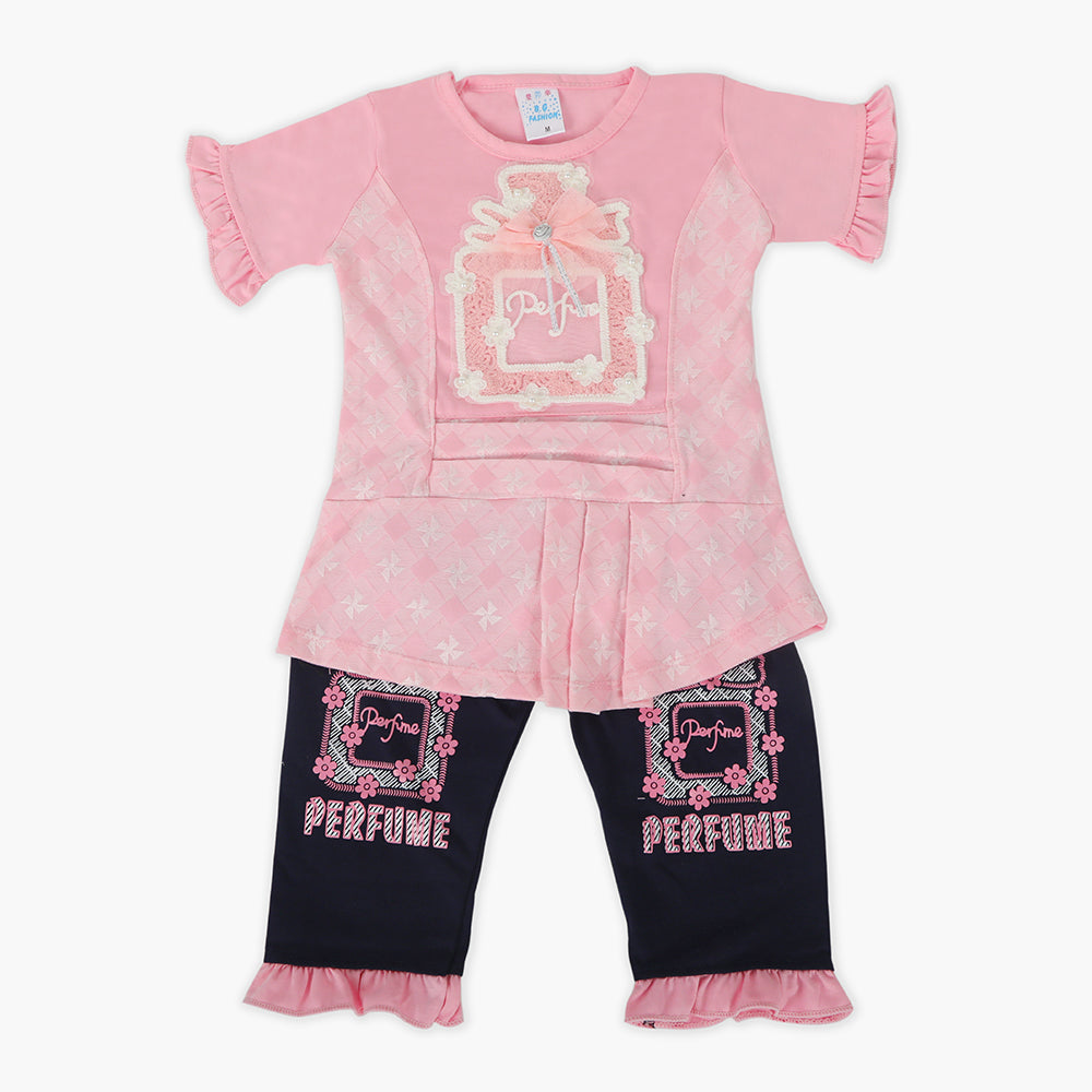 Girls Half Sleeves Suit - Baby Pink, Girls Suits, Chase Value, Chase Value