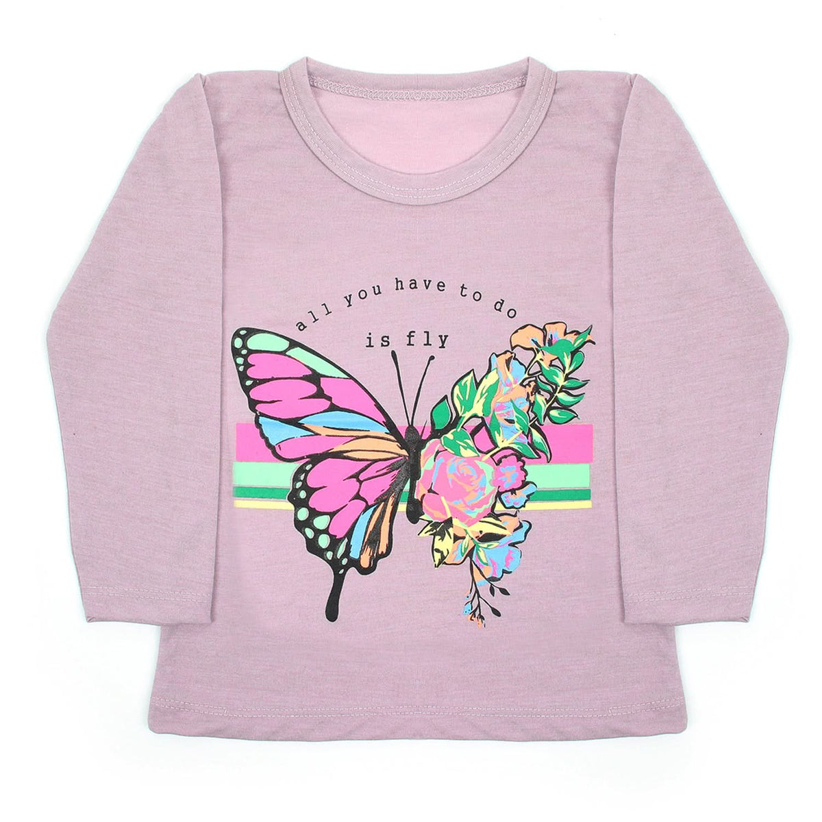 Girls Full Sleeves T-Shirt - Light Purple, Girls T-Shirts, Chase Value, Chase Value