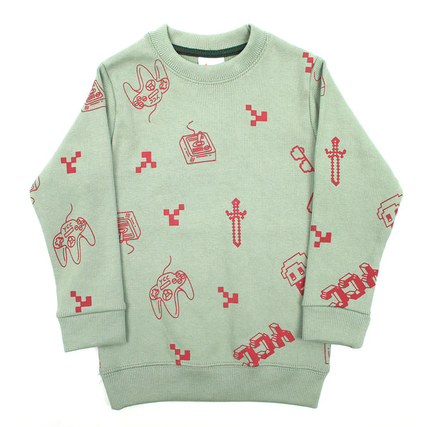 Boys Full Sleeves SweatShirt - Sea Green