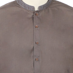 Valuables Men Embroidered Shalwar Suit - Dark Brown