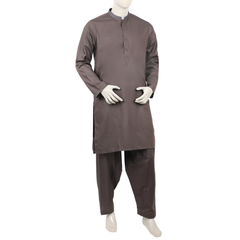 Valuables Men Embroidered Shalwar Suit - Dark Brown