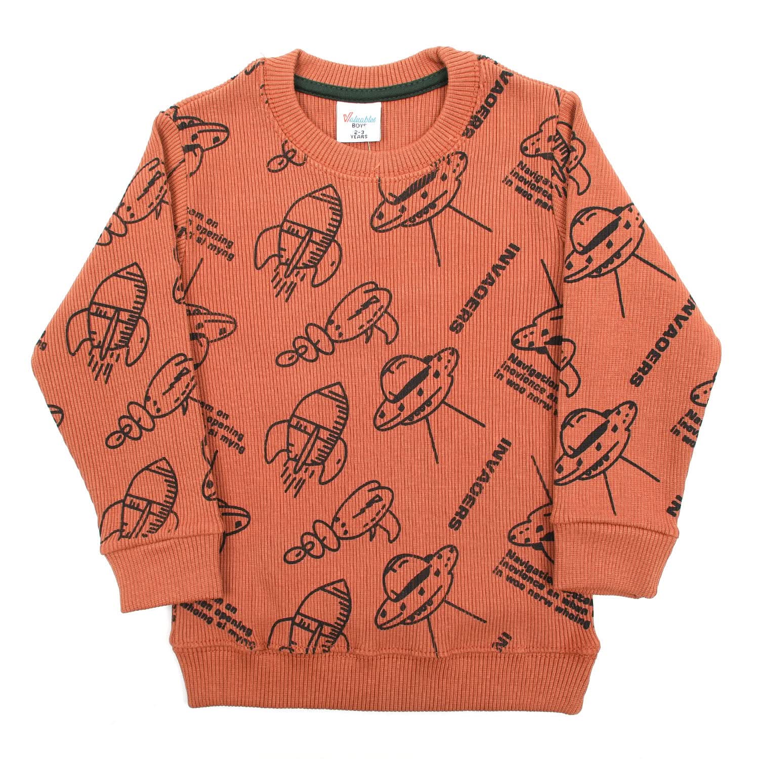Boys Full Sleeves SweatShirt - Rust, Boys Hoodies & Sweat Shirts, Chase Value, Chase Value