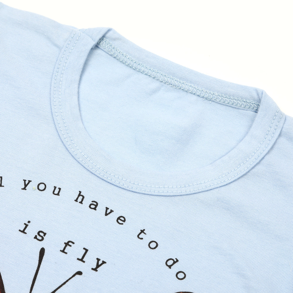 Girls Full Sleeves T-Shirt - Light Blue, Girls T-Shirts, Chase Value, Chase Value