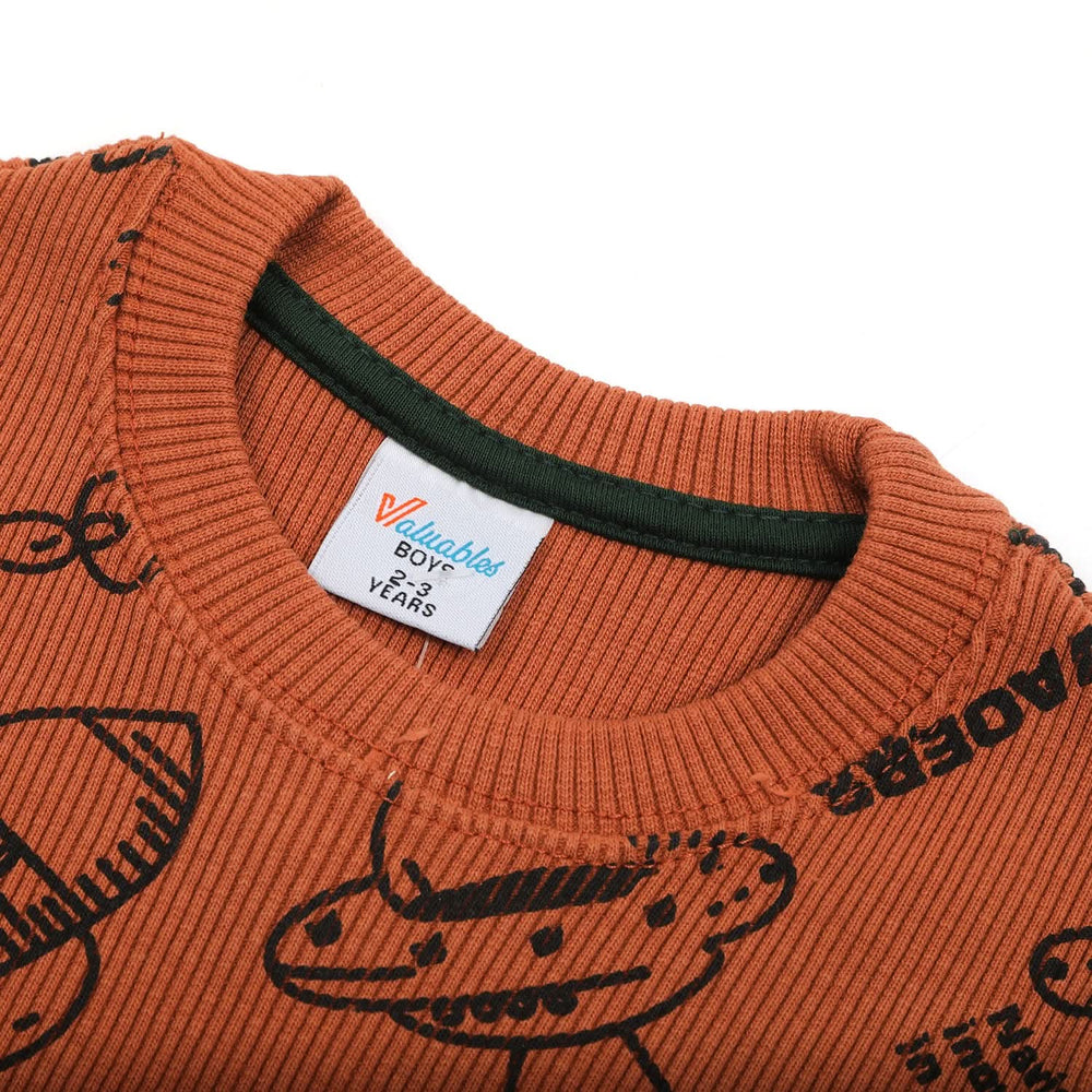Boys Full Sleeves SweatShirt - Rust, Boys Hoodies & Sweat Shirts, Chase Value, Chase Value