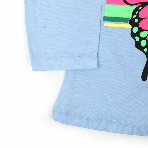 Girls Full Sleeves T-Shirt - Light Blue