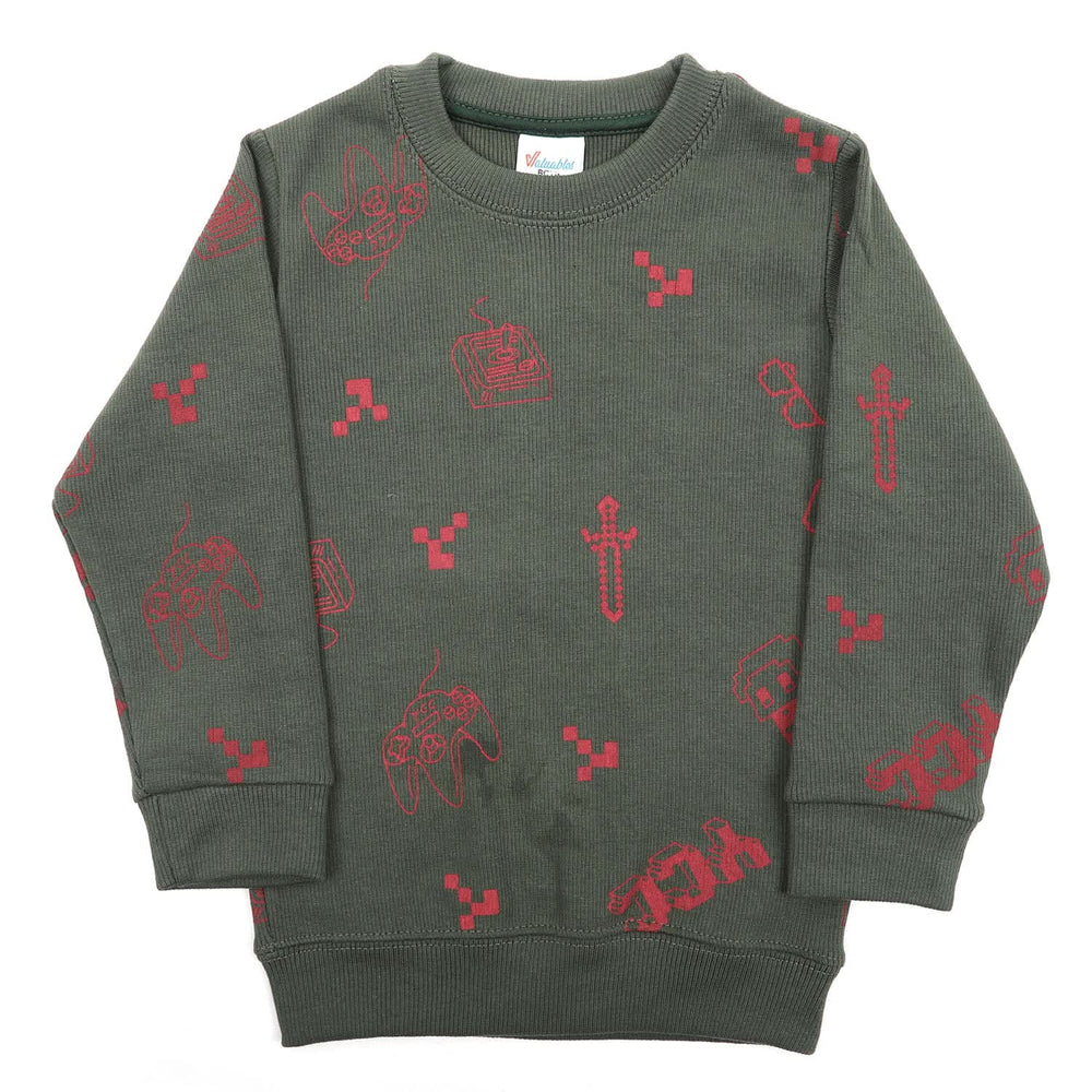 Boys Full Sleeves SweatShirt - Olive, Boys Hoodies & Sweat Shirts, Chase Value, Chase Value