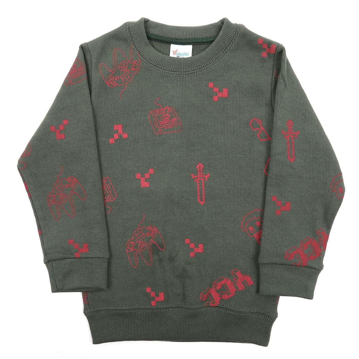 Boys Full Sleeves SweatShirt - Olive, Boys Hoodies & Sweat Shirts, Chase Value, Chase Value