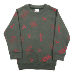 Boys Full Sleeves SweatShirt - Olive