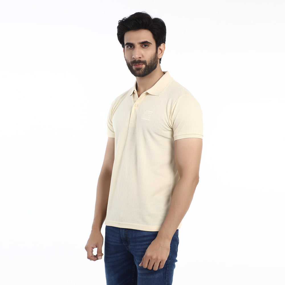 Valuable Men's Half Sleeves Polo T-Shirt - Beige, Men's T-Shirts & Polos, Chase Value, Chase Value