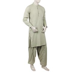 Men's Fancy Shalwar Suit - Beige