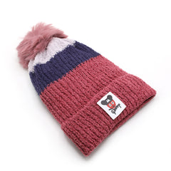 Kids Woollen Cap - Dark Pink