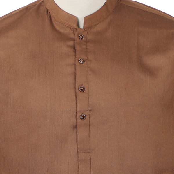 Men's Kurta Shalwar Suit - Brown