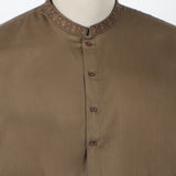 Valuables Men Embroidered Shalwar Suit - Light Brown, Men's Shalwar Kameez, Chase Value, Chase Value