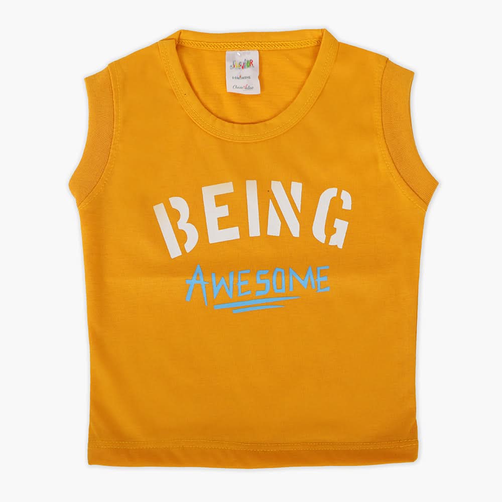 Newborn Boys Sando - Mustard, Newborn Boys Shirts & T-Shirts, Chase Value, Chase Value