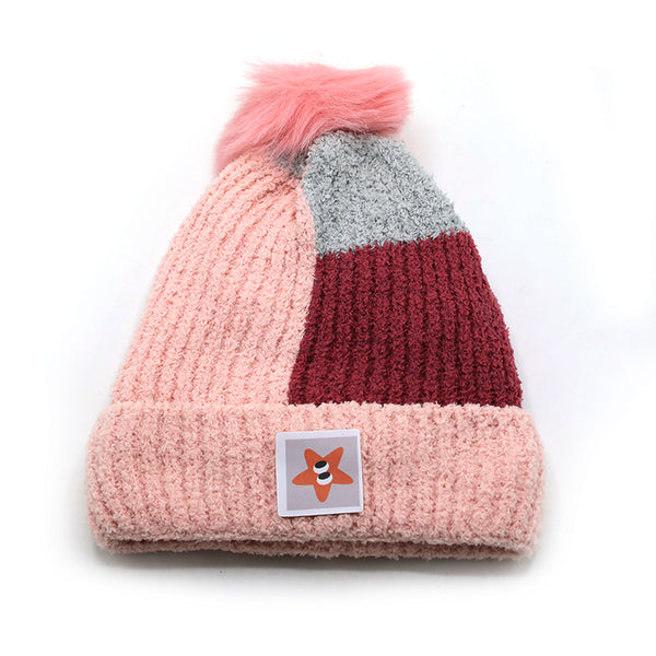 Kids Woollen Cap - Light Pink