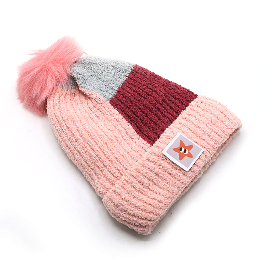 Kids Woollen Cap - Light Pink, Girls Caps & Hats, Chase Value, Chase Value