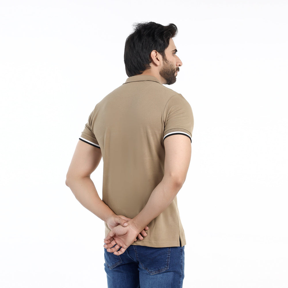 Men's Half Sleeves Polo T-Shirt - Beige, Men's T-Shirts & Polos, Chase Value, Chase Value